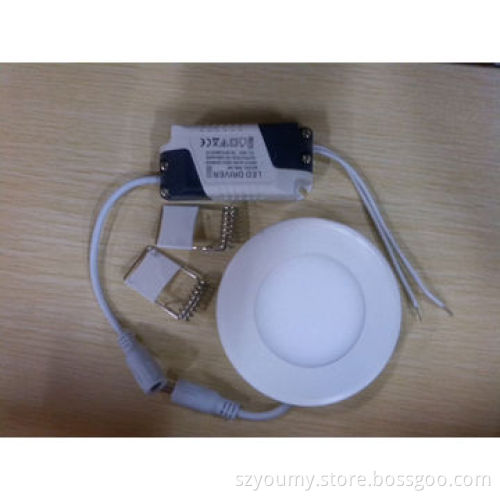 3W Ultra-thin Round LED Panel Light with LED Driver, 85-265V AC Cool White